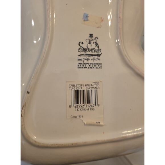 Snowman Ceramic Serving Dish Set 4 Pieces Holiday Christmas Bowls Platte - Picture 8 of 16